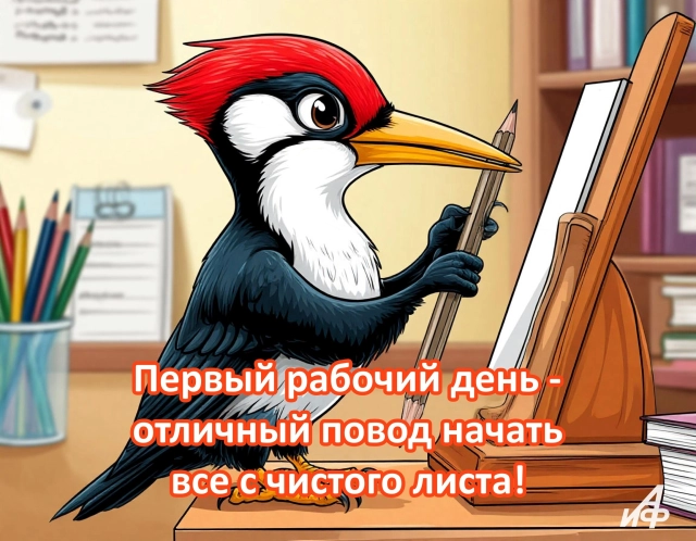 с первым рабочим днем открытки