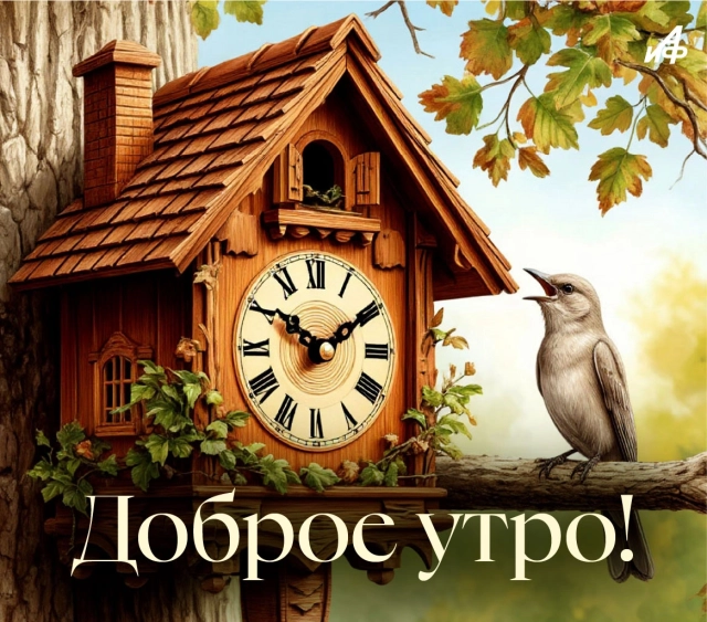 открытка с добрым утром птичка