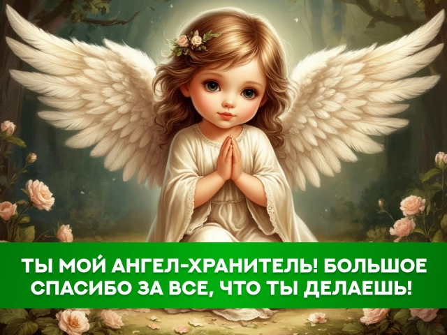 открытка спасибо ангел-хранитель