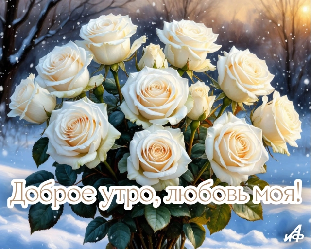 открытка с добрым утром зима