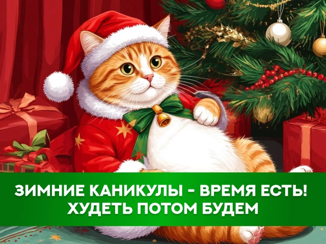 новогодние каникулы открытка