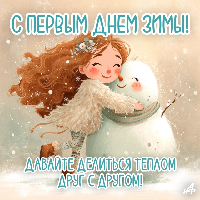 открытка первый день зимы