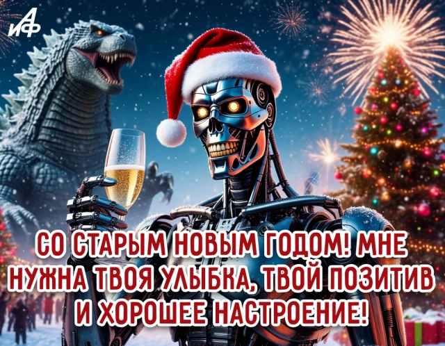 старый новый год открытка юмор терминатор