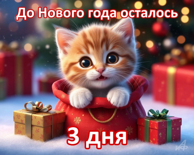 3 дня&nbsp;до нового года открытки