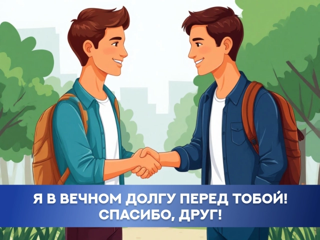 открытка спасибо друг